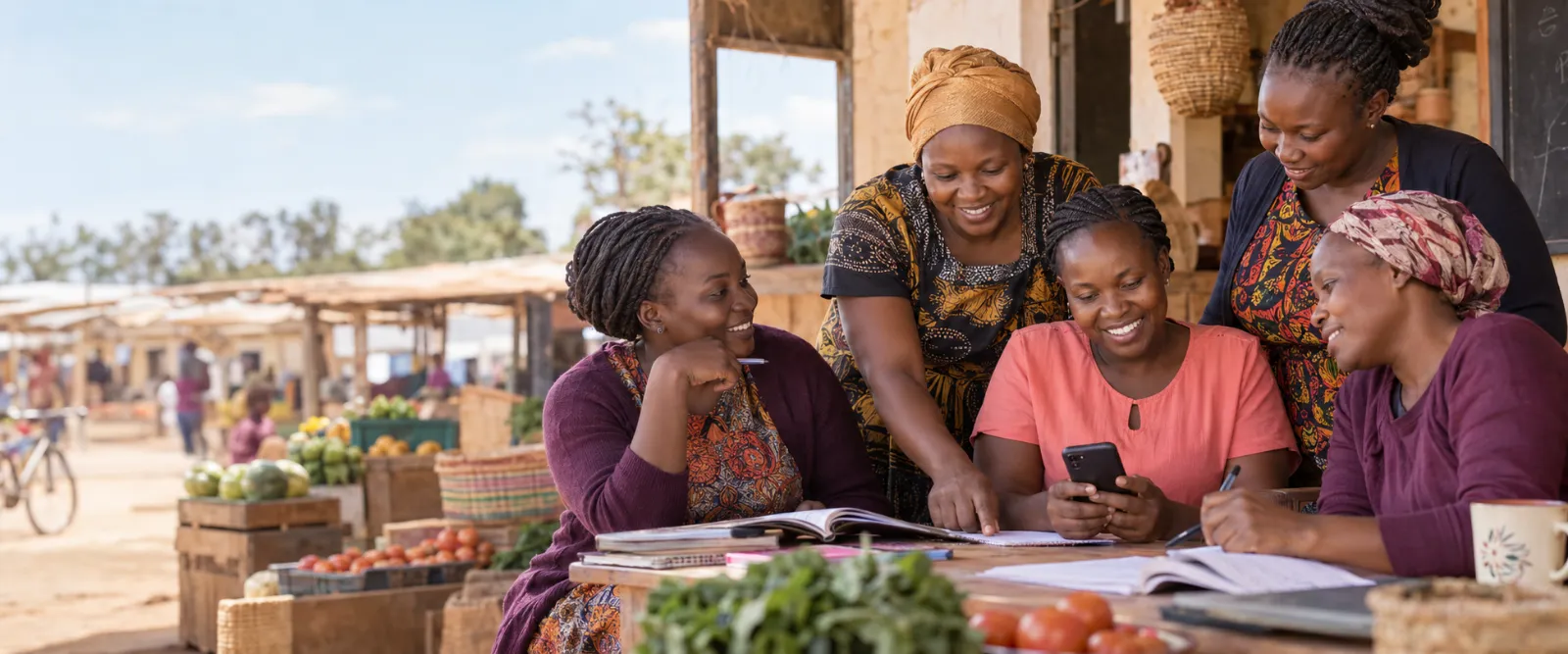 Kenyan women learning and planning together through their chama