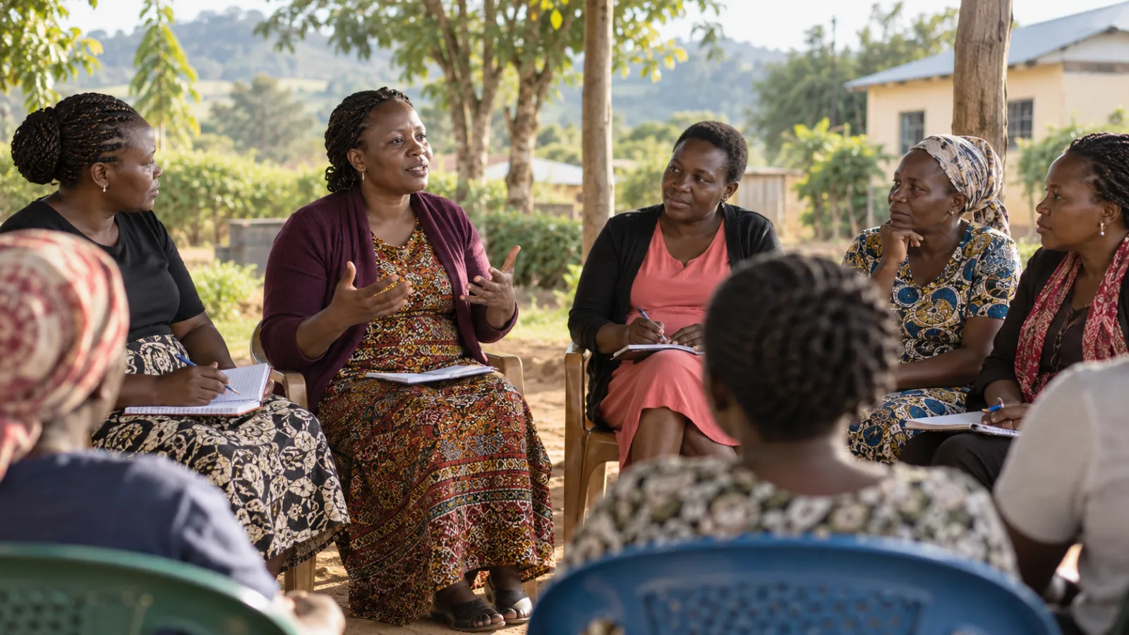 Women taking part in a collective leadership discussion